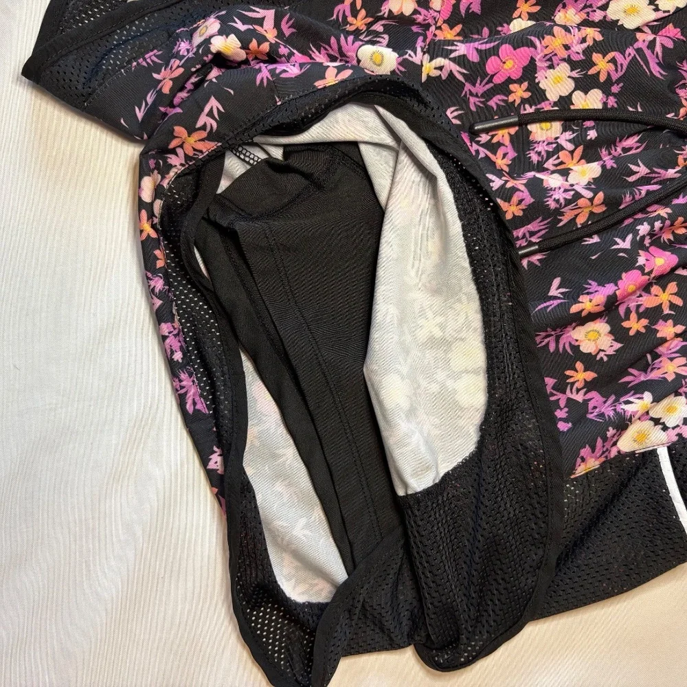 In Good State Running Short Black‎ With Floral Print Size Medium